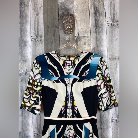 Peter Pilotto Graphic Design Paisley Cottagecore Sheath Dress Size 6. - Picture 3 of 13
